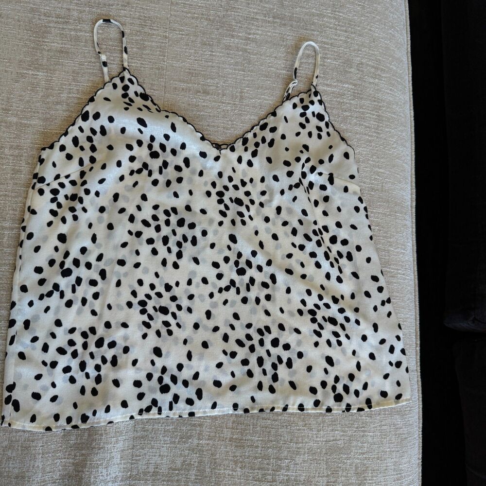 BP Women's Silky Black & White Camisole Sz S Adjustable Straps